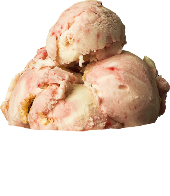 scoop of T.G.I. Pieday Raspberry ice cream